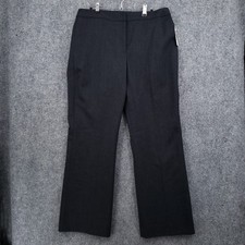 NEW Tahari Arthur S Levine Dress Pants Womens 14 Black Hi Rise Wool Blend Career