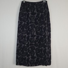 Vintage Y2K Silk Blend Floral Velvet Burnout Maxi Wrap Skirt size 10 Whimsigoth