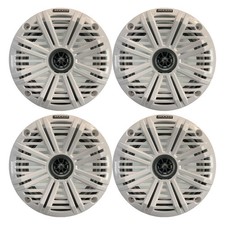 Kicker 6.5" 195 Watt Max Marine Boat Speakers Qty 4 w/ White Salt Water Grille