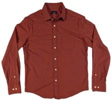 UNTUCKit Men's Shirt M Long Sleeve Solid Red Slim Fit Pocket Medium