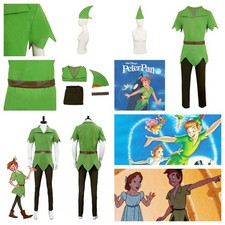 Peter Pan Cosplay Costume Halloween Disguise Green uniform+Peter Pan Boots Shoes
