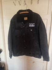 George Dickel Black Denim Jacket XL Sherpa Lined