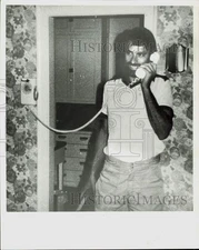 1983 Press Photo Jeffrey Epton talks on the phone at home in Ann Arbor, Michigan
