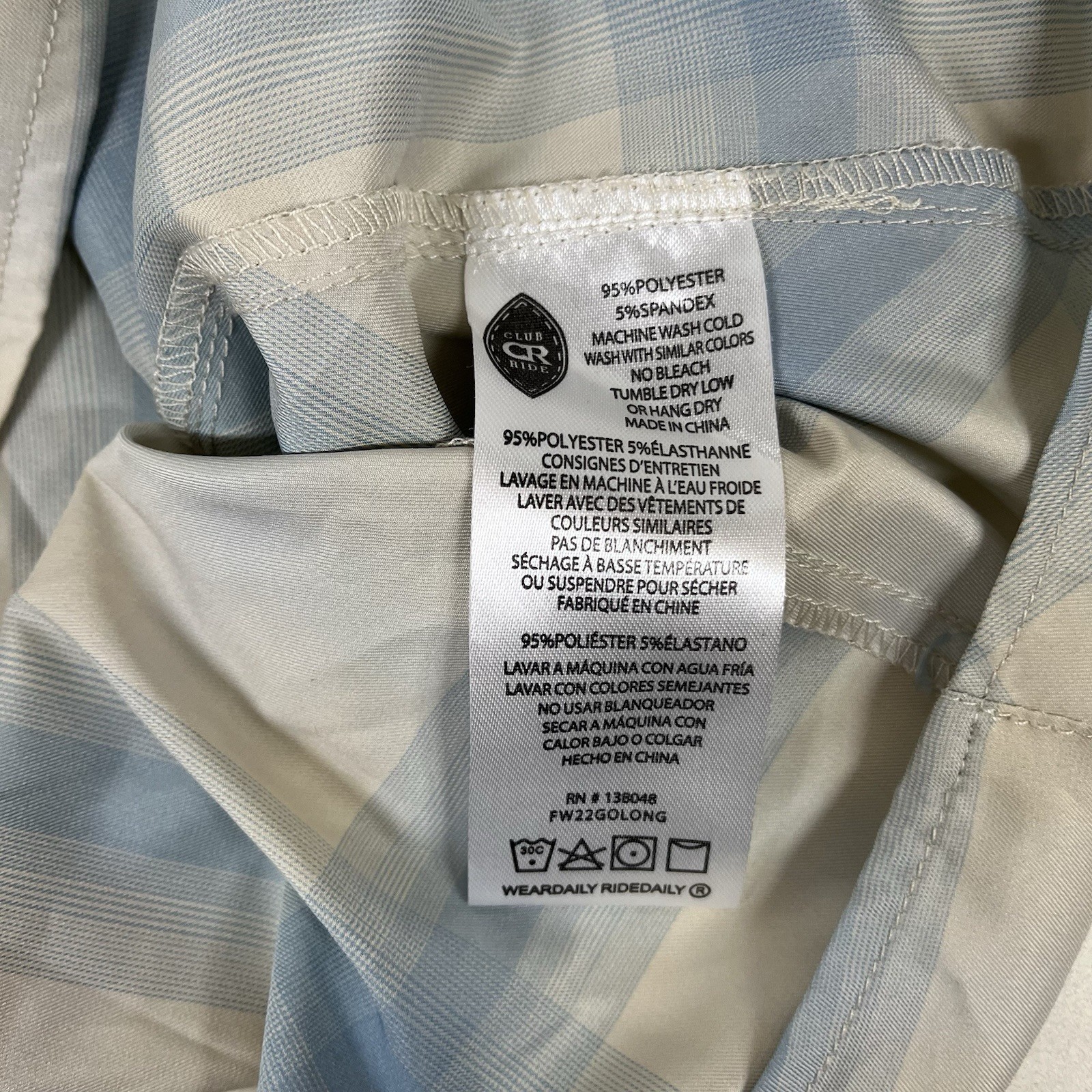 Club Ride Shirt Mens Large Plaid Club West Pearl Snap Cycling Bike MTB Vent