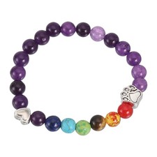 Stone Paw Bracelet,Heart Rainbow Paw Print Dog Mom Memorial Bracelet,Purple