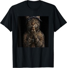 Funny Gangster Cat Gen Z Retro Hip Hop Gangsta Cat Meme T-Shirt