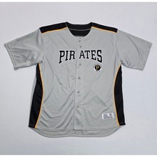 Dynasty Pittsburgh Pirates MLB Baseball Jersey Grey Black Mens 2XL 84382