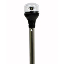 Attwood LightArmor All-Around Light - 20" Aluminum Pole - Black Vertical Composi