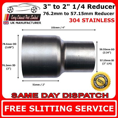 3 to 2.25 Stainless Steel Standard Exhaust Reducer Connector