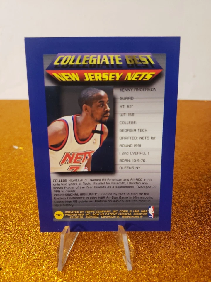 1995-96 Refractor Kenny Anderson New Jersey Nets #201 - Image 2 of 2