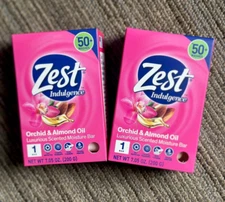 ZEST Bar Soap Moisturizing Lush Orchid & Almond Oil Large Bars 7.05oz Lot Of 2