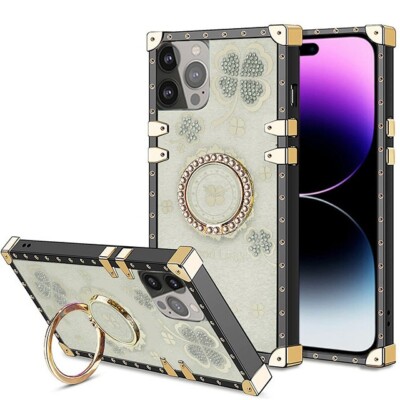 For iPhone 14 , 14 Plus , 14 Pro , 14 Pro Max - Clover Design Fashion Case