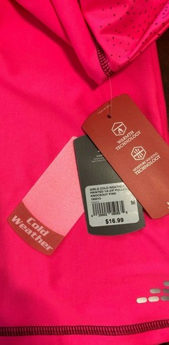 New BCG Girls Cold Weather 1/4 Zip Pullover Size M Knockout Pink Long Sleeve - Picture 4 of 4