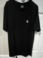 Mens Bee Inspired Black T Shirt Metallic Logo Badge M 