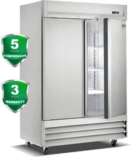 Smad Commercial Freezer 2-Door Refrigerator with Electronic Thermostat