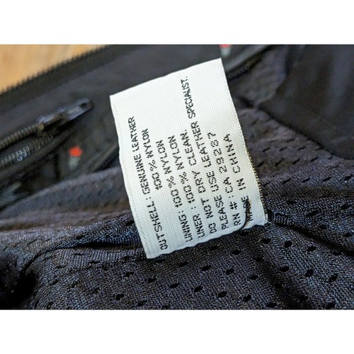 Joe Rocket Sonic Herren BLK Leder/Mesh Motorrad Reitjacke Größe XS - Bild 5 von 10