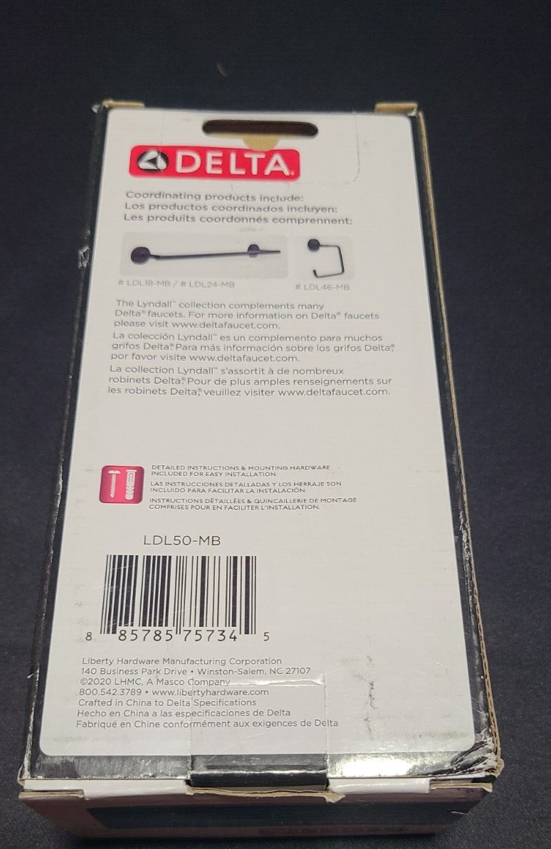 Delta LDL50MB Lyndall Single Post Toilet Paper Holder in Matte Black eBay