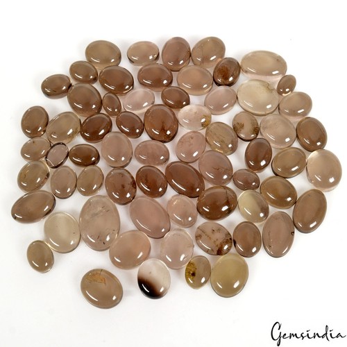 168 Ct Natural Smoky Quartz Oval Cabochon Loose Untreated 6-14mm Gemstones~65 Pc - Picture 2 of 6