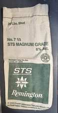  Vintage Shot 25lb No. 8 STS MAGNUM GRADE 6%Ant Canvas Bags (BAG ONLY) Remington