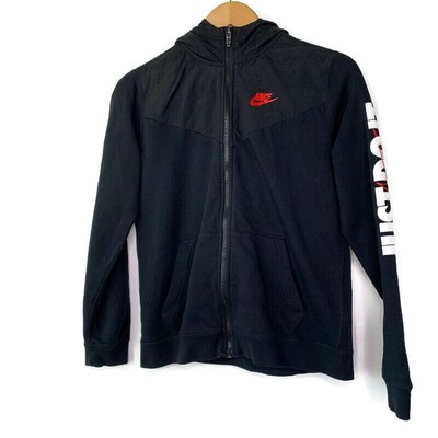 Nike Kids Boys Black Just Do It Logo Full Zip Up Jacket, Size X-Large | eBay