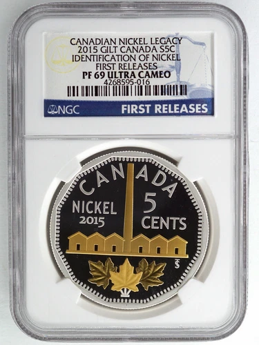 CANADIAN 2015 GILT CANADA S5C IDENTIFICATION OF NICKEL NGC PF69 ULTRA CAMEO