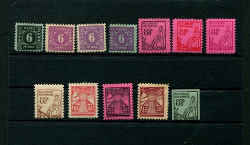 SBZ Meckl. Vorp. Lot Of No.8 - 14 Unstamped (KA-9)