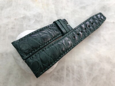 21mm/18mm Green Alligator Crocodile Embossed Leather Watch Strap Band