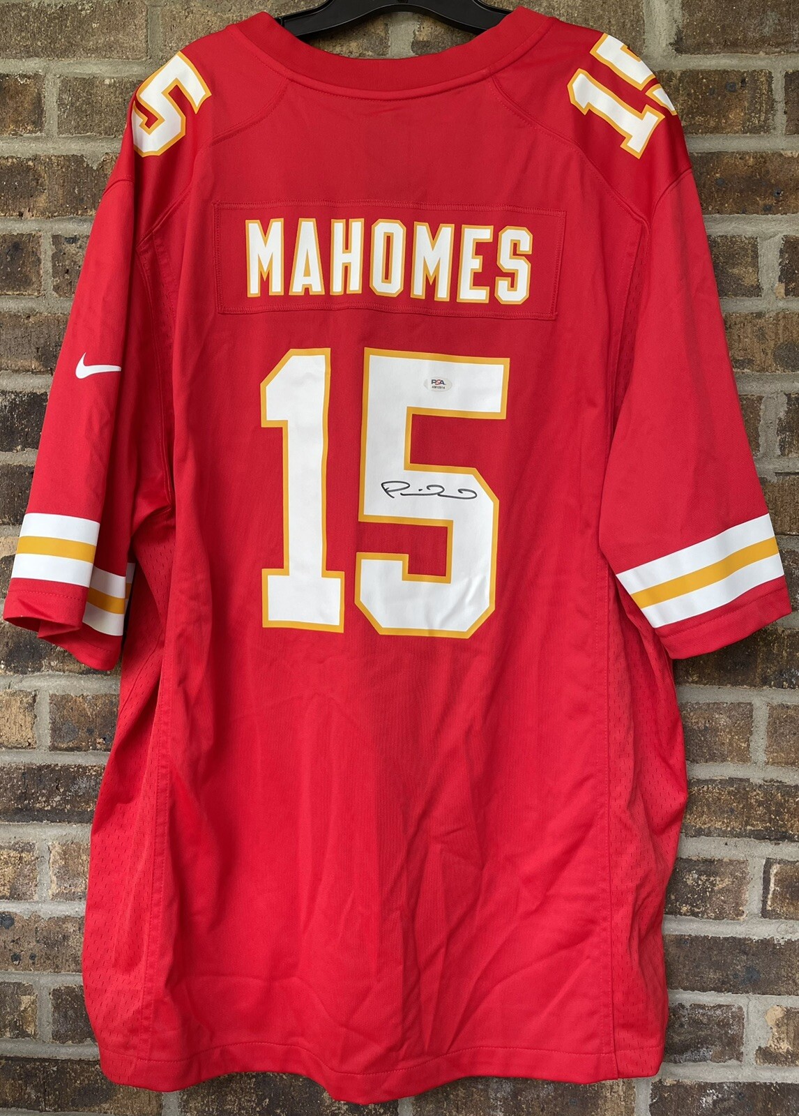 Patrick Mahomes Signed Autographed Red Nike Football Jersey Auto PSA/DNA