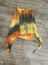 Ballet Wrap Skirt Tag 1080 One Size Long Ombré Rye Dye Design 