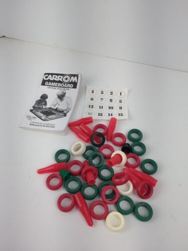 Pièces de jeu vintage Merdel CARROM pièces en plastique SEULEMENT modèle n° 108 - Photo 1 sur 4