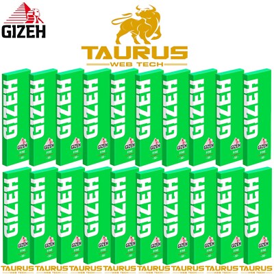 2500x GIZEH von BULL BRAND grüne fein geschnittene Ecken Rollen Papiere Rizla Rauchen UK