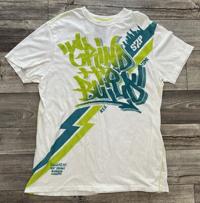 Southpole Grind To Build Shirt Mens Size XL White Y2K S7P