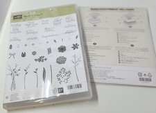 Stampin  Up Beautiful Bouquet Stamp Set Bouquet Bunch Die Lot Pre-Owned Flowers