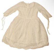 Think Pink Bows Little Girls' Versailles Dress, Off White Size 5 Wedding Formal