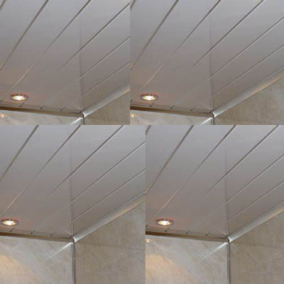 Gloss White 2 Strip Bathroom Cladding Ceiling Panels Pvc Shower