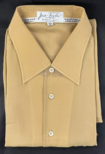 Jack Taylor Beverly Hills Mustard Long Sleeve Mens Dress Shirt L 100% Silk NWT