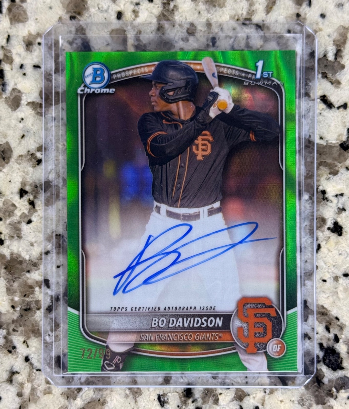 2025 Bowman Chrome Bo Davidson GREEN LAVA REFRACTOR AUTOGRAPH #/99 CPA-BD
