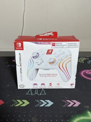 PDP Afterglow Wave Wireless Switch Controller - White RGB LED
