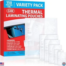 150 Count 5MIL Thermal Laminating Sheets for Letters, Photos, ID Badges & Cards