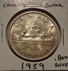 🔥1959 Canada Silver Dollar 1959 Vintage NICE GRADE WITH TONING