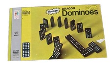 MILTON BRADLEY Wooden Dragon Double 12 Dominoes 1970 4133