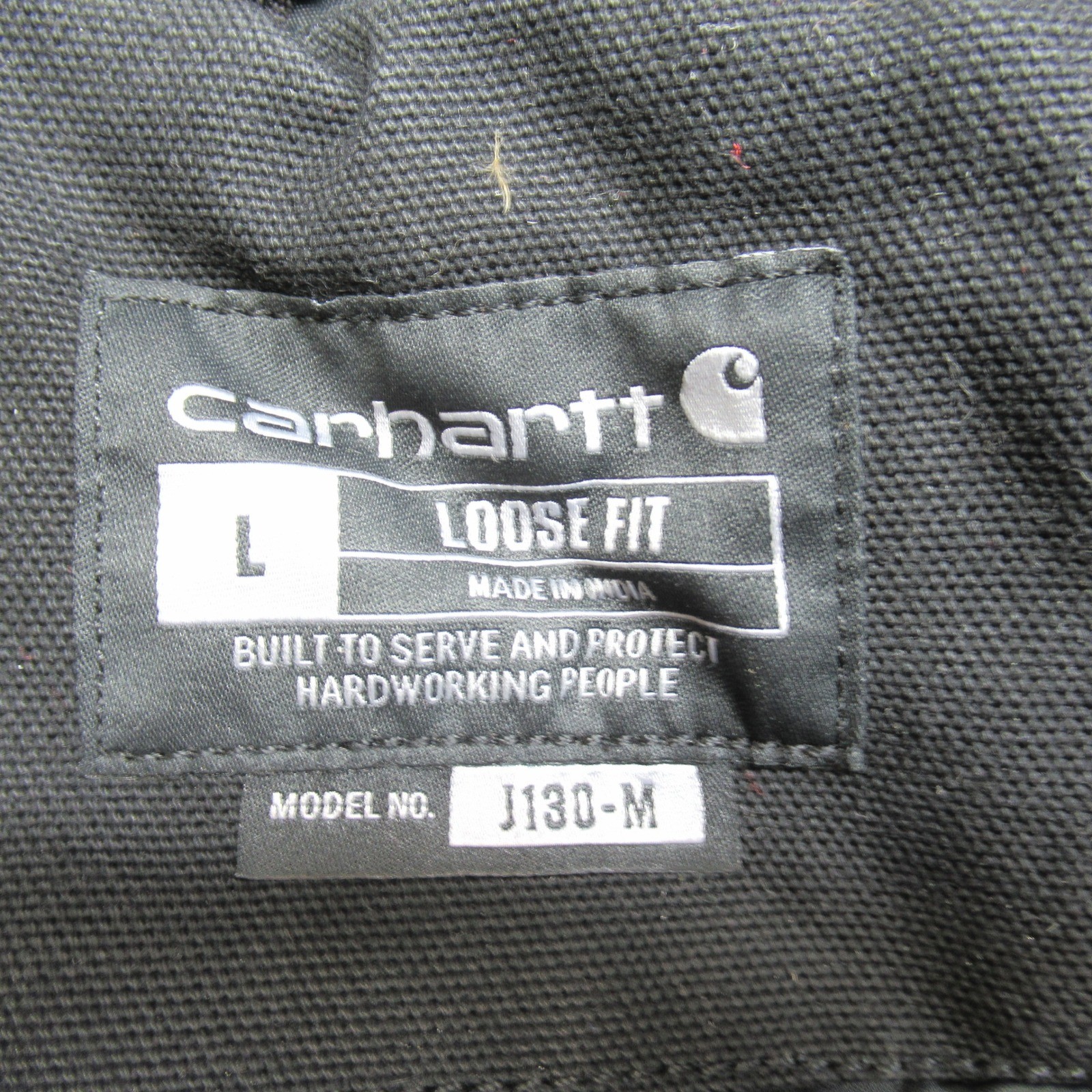 Carhartt Washed Duck Jacket Men Large Blk Insulated Active Hood Loose Work LOGO thumbnail 5