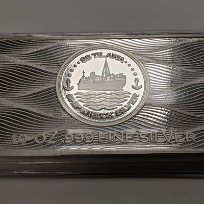 SS Tilawa 1942 Shipwreck Silver 10 oz .999 Silver Bar - SEALED
