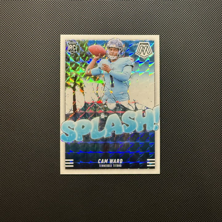 2025 Panini Mosaic Cam Ward Splash Prizm RC /25 Titans Rookie SSP 15/25