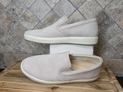 Ecco Women Soft 7 Classic Gray Nubuck Leather Sneakers Size 9-9.5 M Loafers