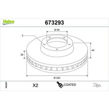 2x Valeo 673293 Bremsscheibe für AUDI RENAULT VW Q7 A8 D5 Q8 A6 C8 E TRON Q8 E