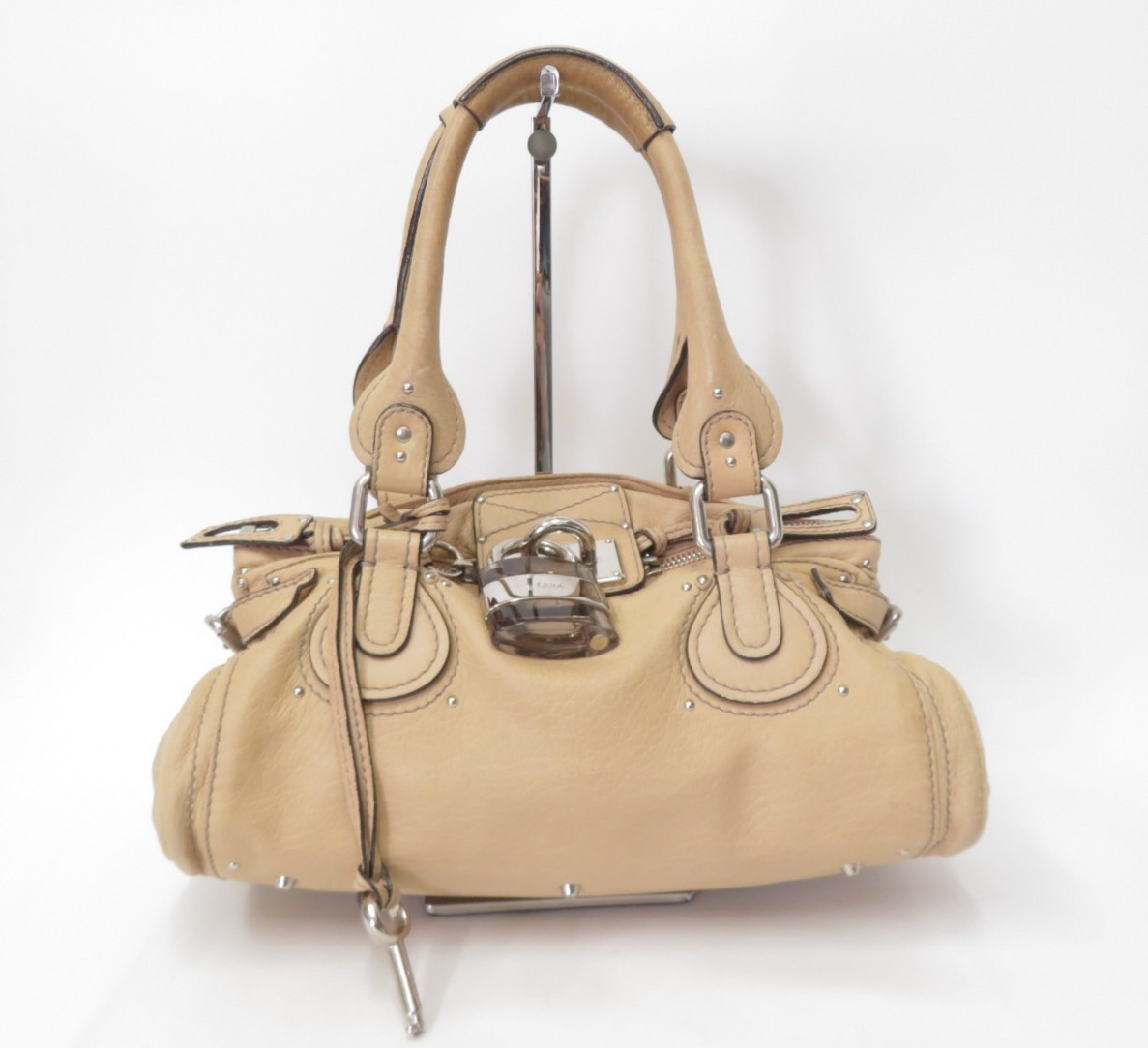Authentic Chloe Paddington Leather Handbag Shoulder Bag I#51875