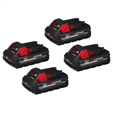 M18 18-Volt Lithium-Ion HIGH OUTPUT CP 3.0 Ah Battery Pack 4-Pack 