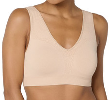 Breezies Jacquard Back Smoothing Wirefree Bra 1X Sunbeige A692700 Foam Cup