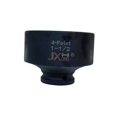 1/2'' Drive 1-1/2'' 4-Point Square Impact Socket, Heat Treated Cr-Mo Alloy Stee 